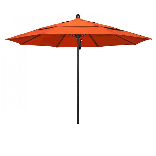 California Umbrella 11' Black Aluminum Market Patio Umbrella, Sunbrella Melon 194061333310 - main